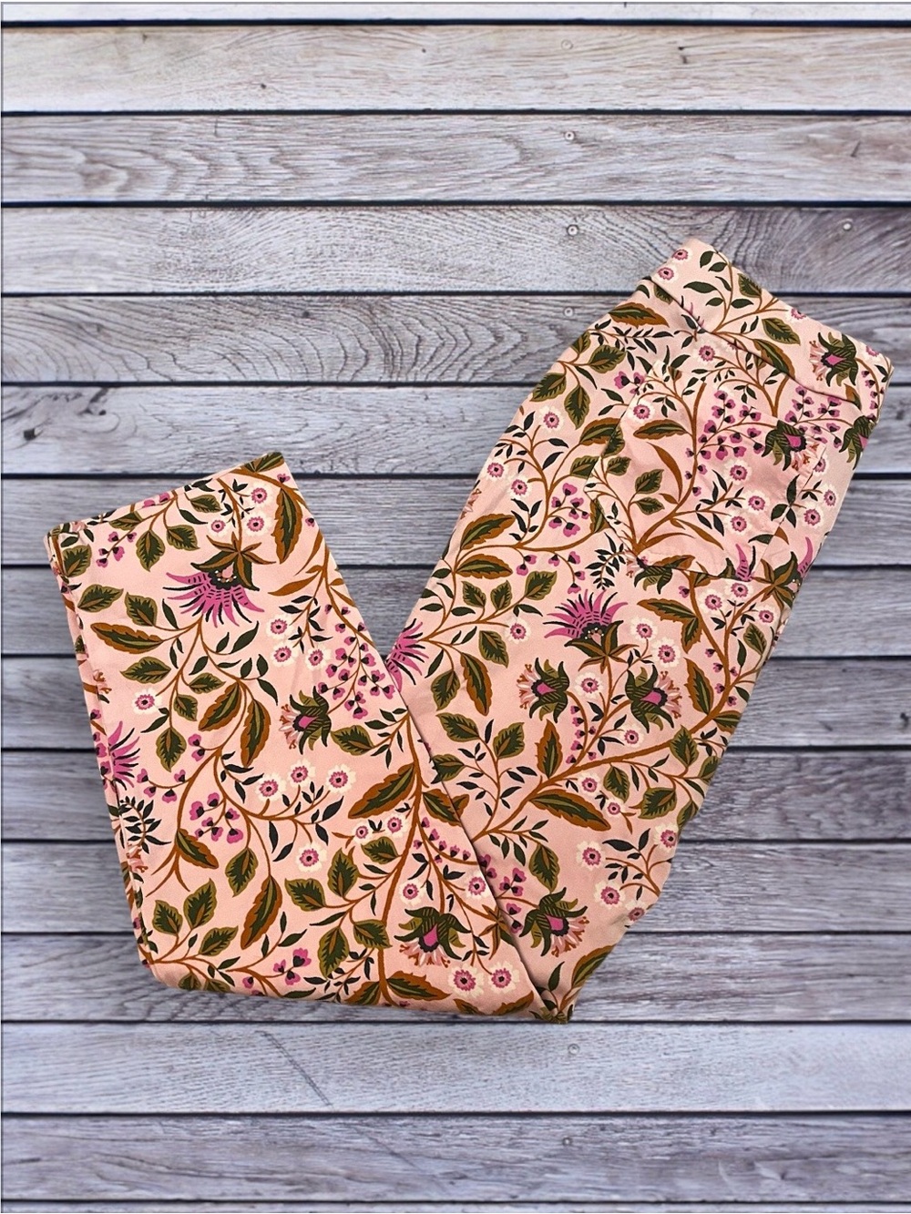 Spartina 449 Miranda Pink Floral Print Pull On Pants medium